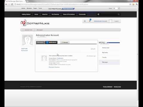 Overview of the Notifications in DotNetNuke 6.2