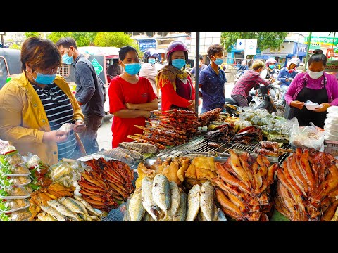 Best Cambodian Yummy Fast Foods For Lunch - Cambodian Soup, Grilled Meats, Frog, Chicken, Fried Food
