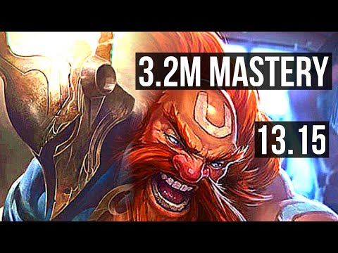 PANTHEON vs GRAGAS (TOP) | 8/0/1, 3.2M mastery, Legendary, 300+ games | KR Diamond | 13.15