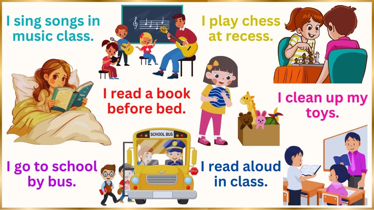 Daily Routine Sentences for Kids | Speak English with Sentences | Learn English Vocabulary