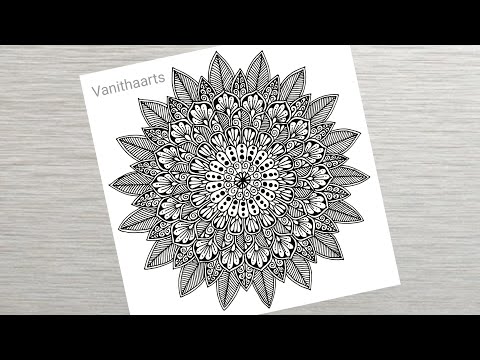 How to draw a Mandala Art for Beginners Step by Step Tutorial Easy Mandala Drawing vanithaarts