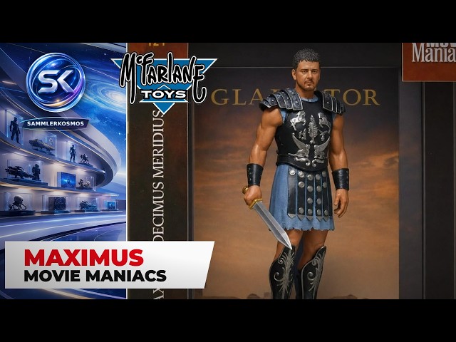 Vídeo relacionado con McFarlane Toys Movie Maniacs Gladiator Maximus Decimus Meridius - Figura Posada de 6 Pulgadas con telón de Fondo escénico, Base de exhibición y Certificado