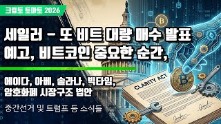 01/19) 세일러 - 또 비트 대량 매수 발표 예고, 비트코인 중요한 순간, 에이다, 아베, 솔라나, 빅타임,암호화폐 시장구조 법안