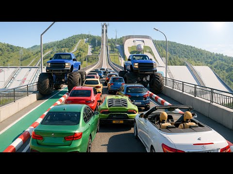 Big Ramp Jumps with Real Car Mods 27 - BeamNG Drive Crashes | DestructionNation