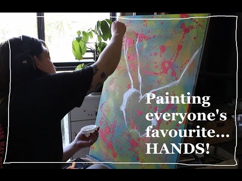Painting Hands using a photo reference - Acrylic on Canvas