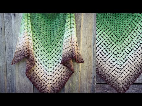 Rainforest Shawl - One Skein Crochet Triangle Shawl