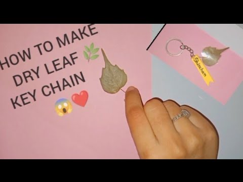how to make leaf 🌿 key chain//dry leaf 🌿  😱❤️/  key chain easy craft 💡 idea