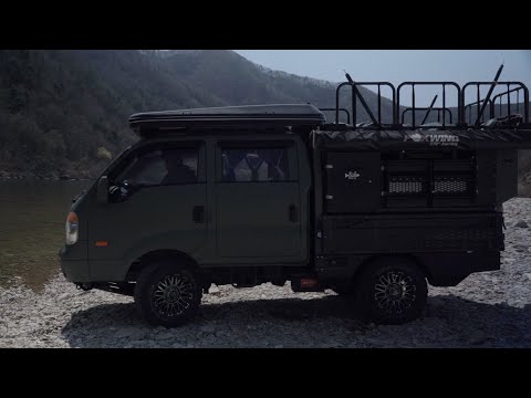 [4k ASMR] DIY truck camper with KIA Bongo 3 double cab 4x4 with LD / Three Korean Truck Campers