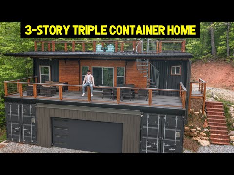 3-STORY ULTRA-MODERN TRIPLE CONTAINER HOME! (1x40' & 2x20' Containers)