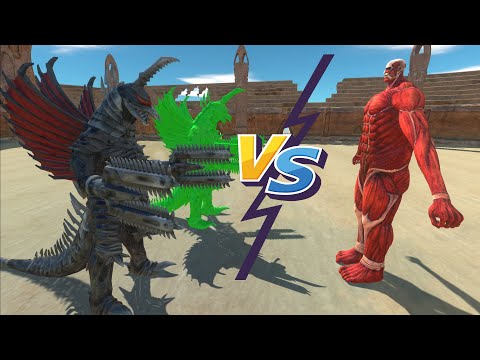 COLOSSAL TITAN VS GIGAN FINAL WARS & GIGAN FINAL WARS GREEN  Animal Revolt Battle Simulator