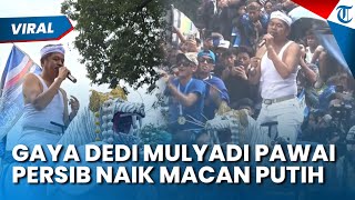 GAYA DEDI MULYADI Ikut Pawai Persib Juara, Pakai Singlet Naik Macan Putih Simbol Raja Siliwangi