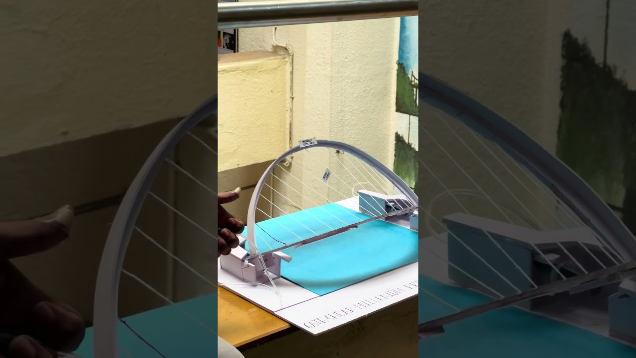 The Gateshead Millennium Bridge, a detailed working scaled model