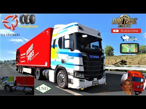 Euro Truck Simulator 2 (1.35) Scania NG-R LNG Tanks and Scania LNG Skin + DLC's & Mods