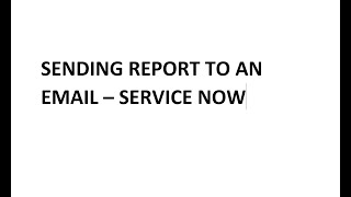 Sending Report to an an address email