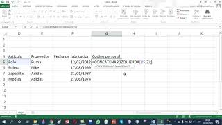 Código Alfanumérico en Excel