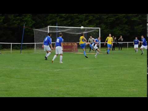 ROTHWELL'S GOALIE SAVES WELL WITH HIS LEGS FROM LONG BUCKBY'S 7'S HEADER