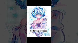 Miku rendering! #timelapse #arttutorial #绘画 #hatsunemiku #初音ミク #procreate #イラストメイキング #shorts