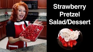 Strawberry Pretzel Salad/Dessert #Christmasdessert #jellodessert #thegingeroptimist