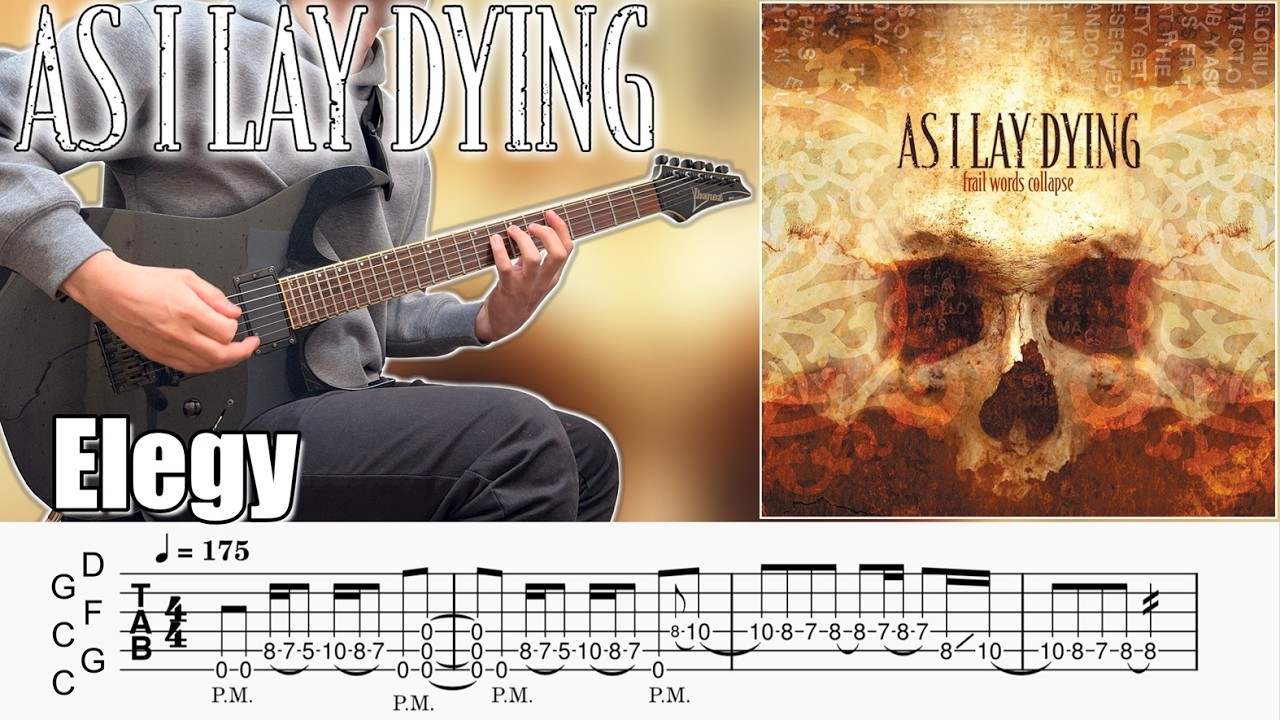 Elegy / As I Lay Dying (screen TAB | Guitar lesson | Dual guitar)