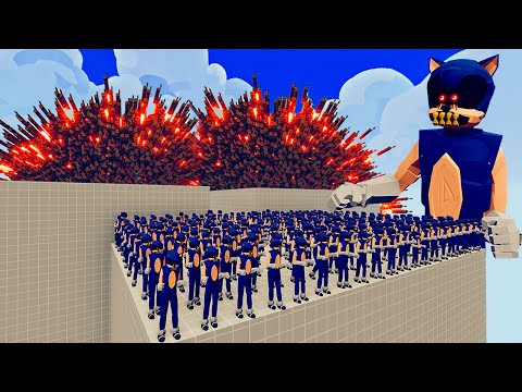 100x SONIC ZOMBIE + 1x GIANT vs 1x EVERY GOD   Totally Accurate Battle Simulator TABS