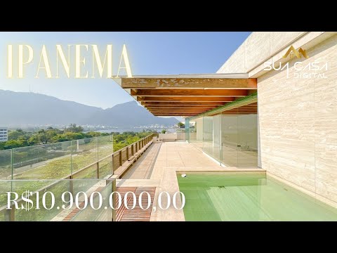COBERTURA de LUXO à venda em IPANEMA | Área de externa com piscina e área gourmet | Ipanema Zona Sul