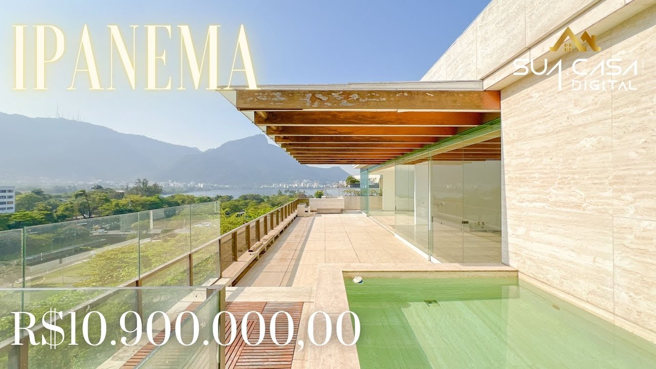 COBERTURA de LUXO à venda em IPANEMA | Área de externa com piscina e área gourmet | Ipanema Zona Sul