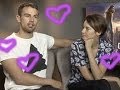 Theo James and SHAILENE WOODLEY talk practicing.