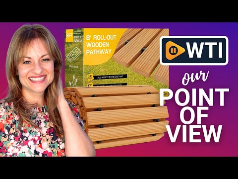 8FT Wooden Garden Pathway，Roll Out Wooden Pathway Weather-Resistant Walkway for Outdoor Patios 17"" W Roll Out Hardwood Walkway with Non-Slip Surface Wedding Party Pathways (Straight) 8FT-Stra - WTI product video review