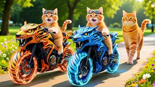 Download lagu Mama Cat Trims Fur on the Farm and Makes Tiger Hat For Kittens At Home🐾🎩🐯 mp3