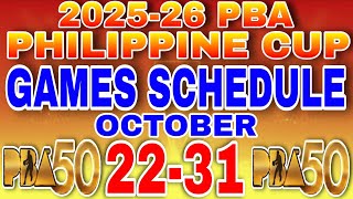 2025-26 pba Philippine cup games schedule, October 22-31, 2025