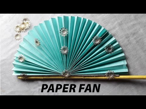 How to make paper Chinese hand fan || Orgami fan || Chinese fan|| Art and craft house