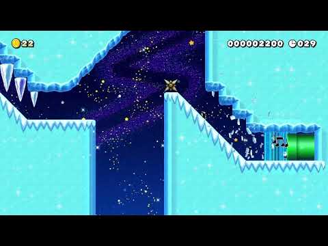 爽快 ! 氷の滑り台 ! 〜ice slide~【50s】 by そこすけ 🍄 Super Mario Maker 2 ✹Switch✹ #bll