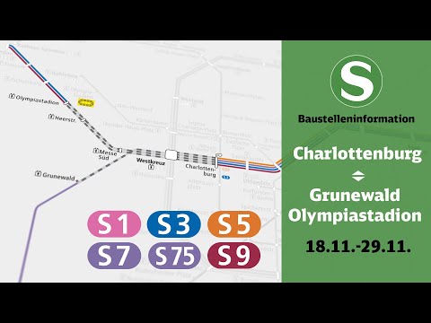 S-Bahn Berlin Bauinfo | Charlottenburg – Grunewald/Olympiastadion (S1, S3, S5, S7, S75, S9)