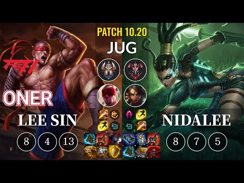 T1 Oner Lee Sin vs Nidalee Jungle - KR Patch 10.20