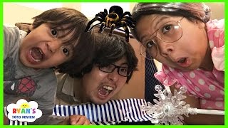 CLUMSY GRANDMA magic wand transform! Daddy trap inside a box spider attack pretend play funny skit