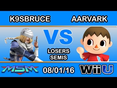 MSM 60 - NIPS | K9sbruce (Sheik) Vs. Aarvark (Villager) Losers Semis - Smash Wii U
