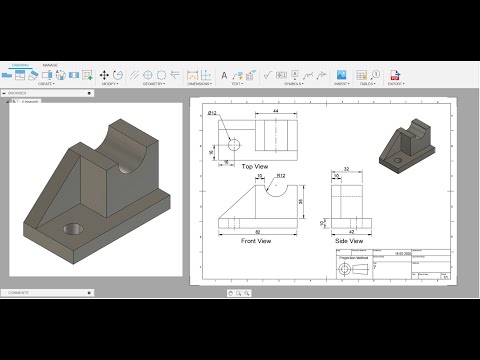 How to convert 3D to 2D Drawing & Drafting in Fusion 360 Drawing