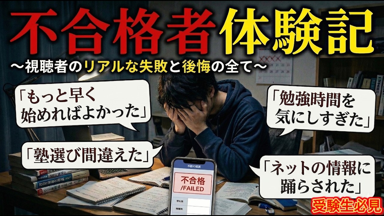 【失敗から学べ】不合格者の話を聞いてみたら共通点が多くて超有益な動画になりました【不合格体験記】【大学受験】【参考書】【早稲田】【慶應】【オススメ】【ルーティン】【モチベ】【wakatte】【武田塾】