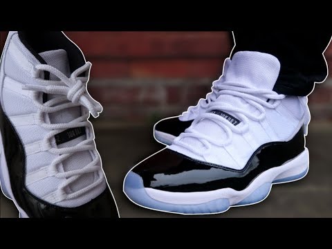 How To Lace Jordan 11's (4 Ways w/ ON FEET) | Featuring 'Concord 11s'