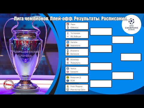Лига Чемпионов. Результаты всех игр 1/8 финала. Расписание, бомбардиры, стека плей-офф.