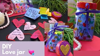 DIY Love jar simple Valentines Day craft hand made gift idea with honey bottle bestoutof waste
