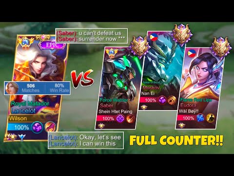 WiLSON LANCELOT VS FULL COUNTER IN RANKED GAME!! | AGGRESSIVE GAMEPLAY!🔥 | BEST BUILD 2022 - MLBB