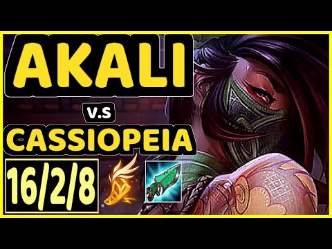 GREVTHAR (AKALI) vs CASSIOPEIA - 16/2/8 KDA MID GAMEPLAY - BR Ranked GRANDMASTER