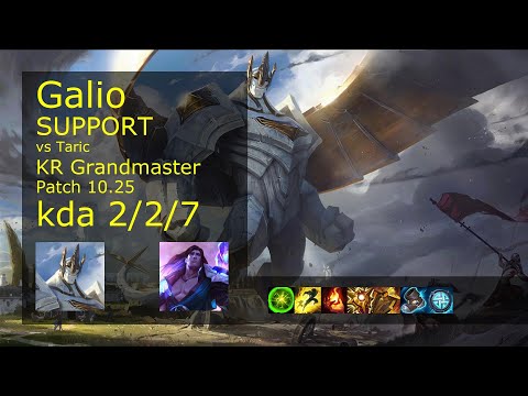Galio Support & Miss Fortune vs Taric & Kai'Sa - KR Grandmaster 2/2/7 10.25 // [롤] 갈리오 vs 타릭 서폿