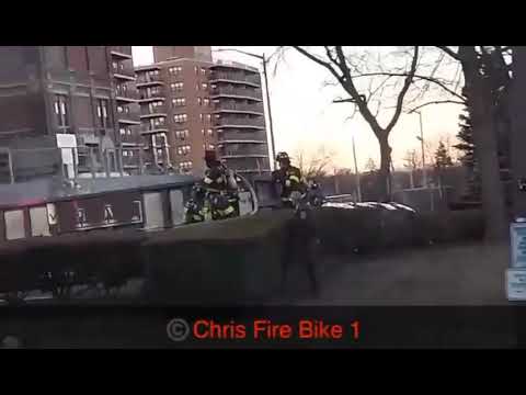 New Rochelle firefighters operating at a large dumpster fire 3-15-23
