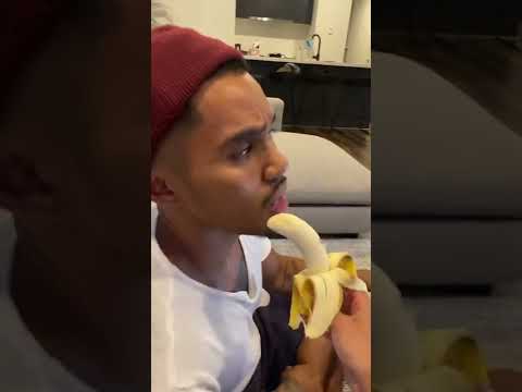 Banana in mouth prank on my fiance *he gets so mad* 🤭  #shorts