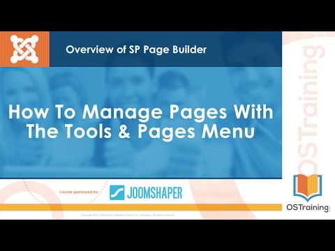 Learn SP Page Builder Video 7 How to Manage Pages With The Tools Pages Menu