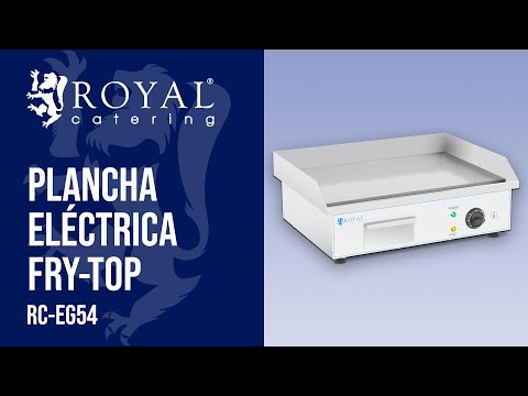 vídeo - Plancha eléctrica fry-top - 55 cm - Royal Catering - lisa - 3000 W
