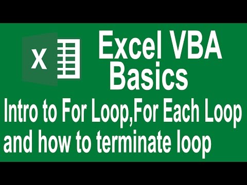 Excel VBA Programming Basics Tutorial # 9 | Introduction to For Loop and For each loop