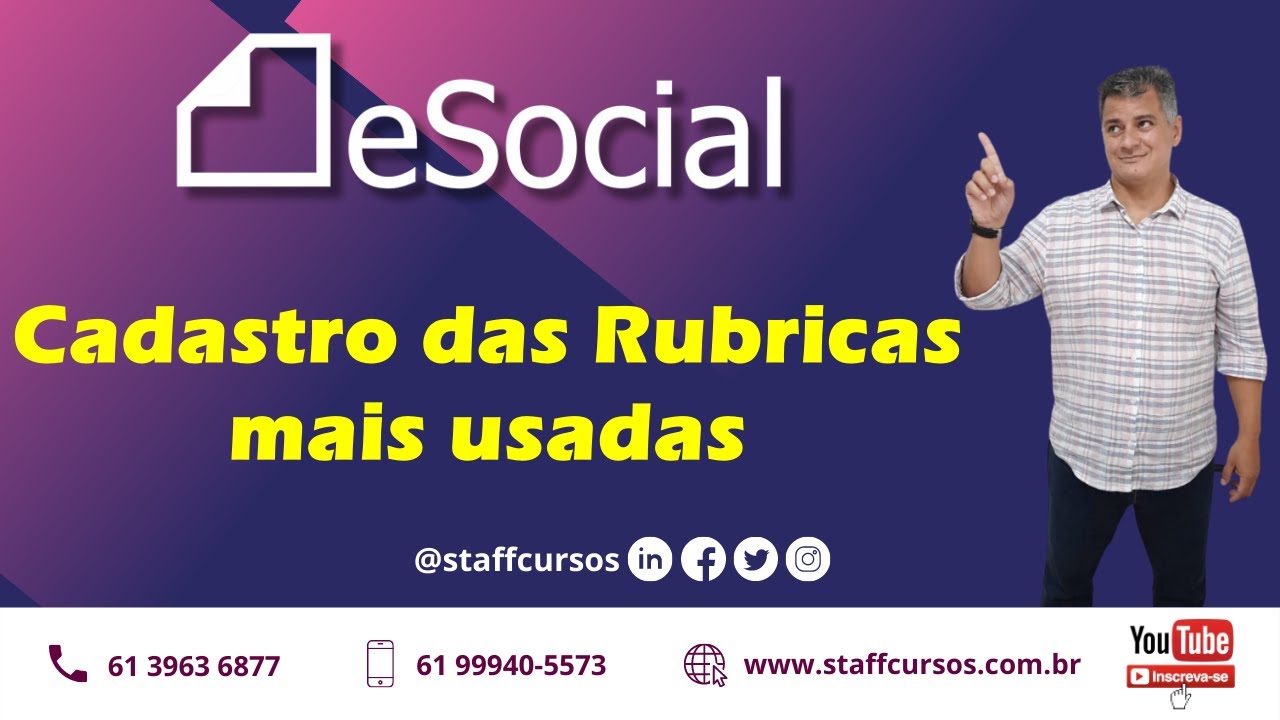 eSocial - Cadastro e Parametrização das Rubricas mais usadas #esocial #staffcursos